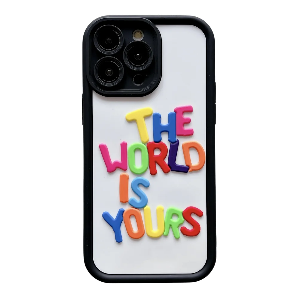 3D Fashion Word Phone Earth Pattern Phone Case
