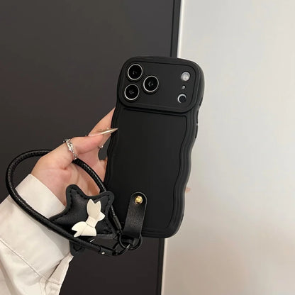 3D Wave Silicone Lanyard Case For iPhone