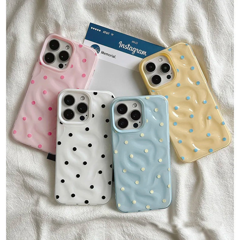 Love Polka Dot Folds Texture Phone Cases