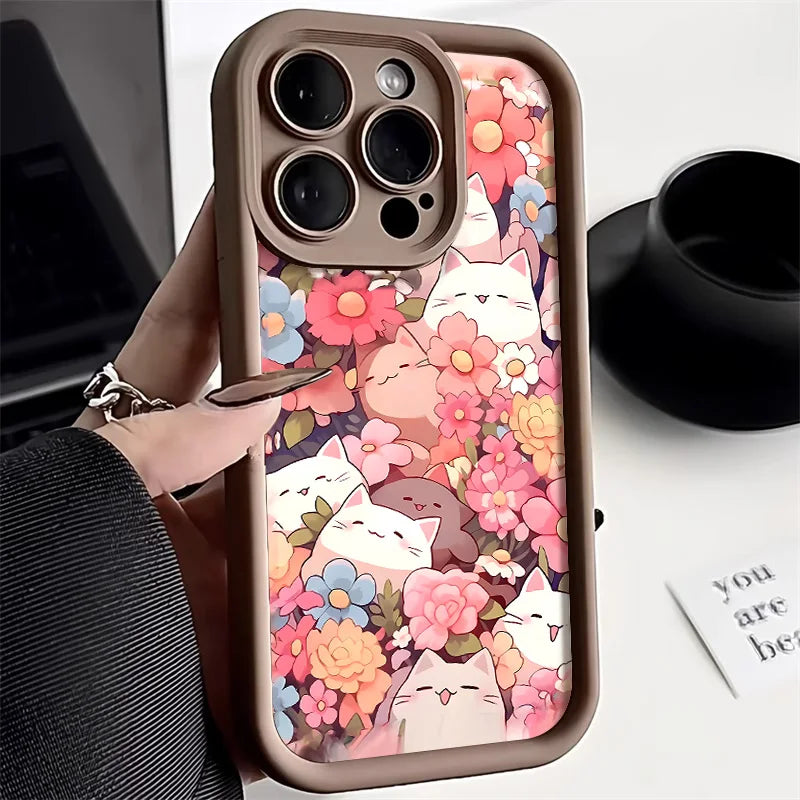 Lovely Cats Flower Phone Case