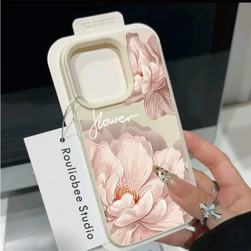 Korean Floral Flowers Phone Case For IPhone