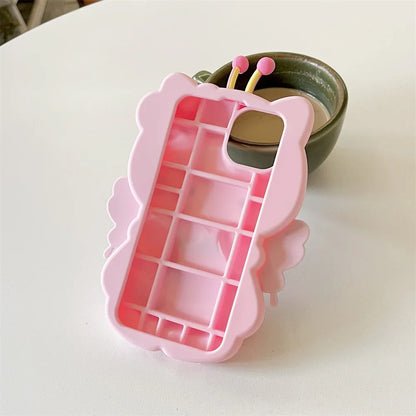 Silicone Cartoon Flower Wings Hello Kitty Phone Case