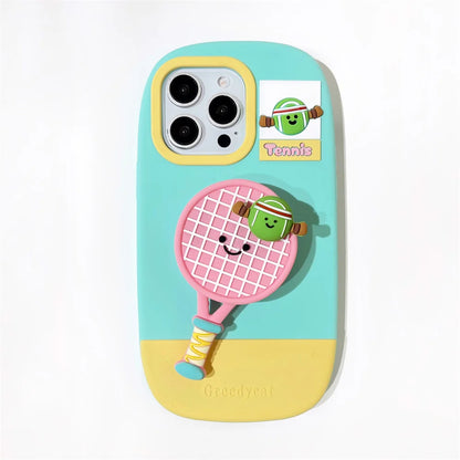 Kawaii 3D Cartoon Badminton Racket Phone Case