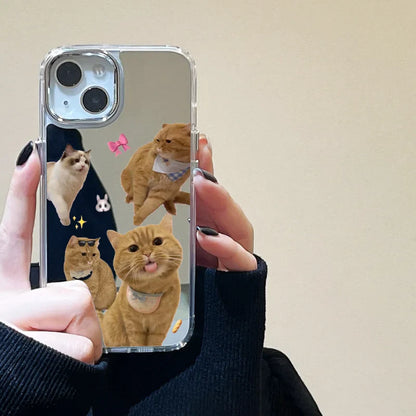 Cute Cat Soft Mirror Phone Case