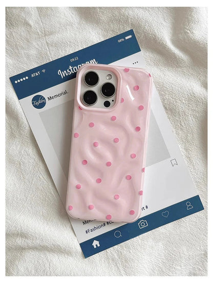 Love Polka Dot Folds Texture Phone Cases