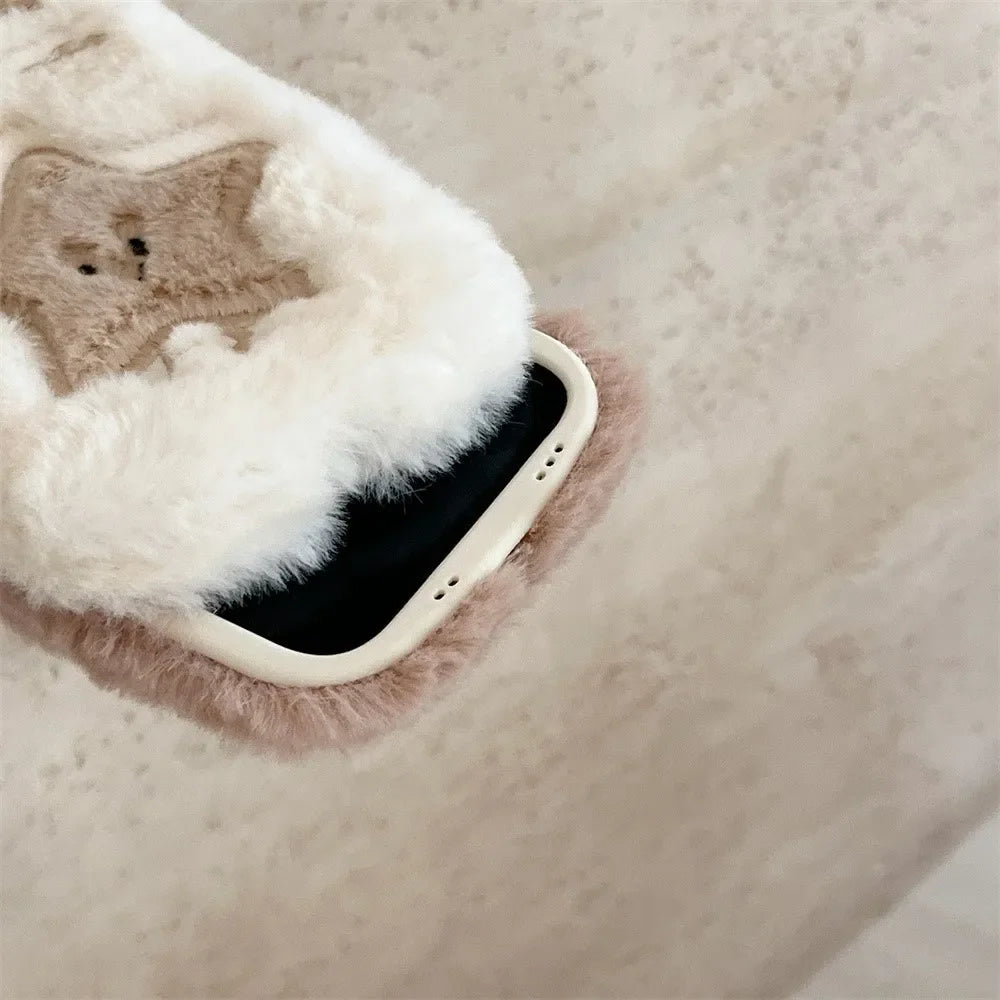 Soft Plush Cute Star Moon Phone Case