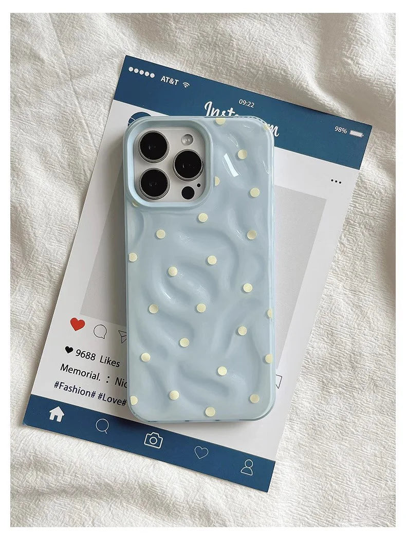 Love Polka Dot Folds Texture Phone Cases