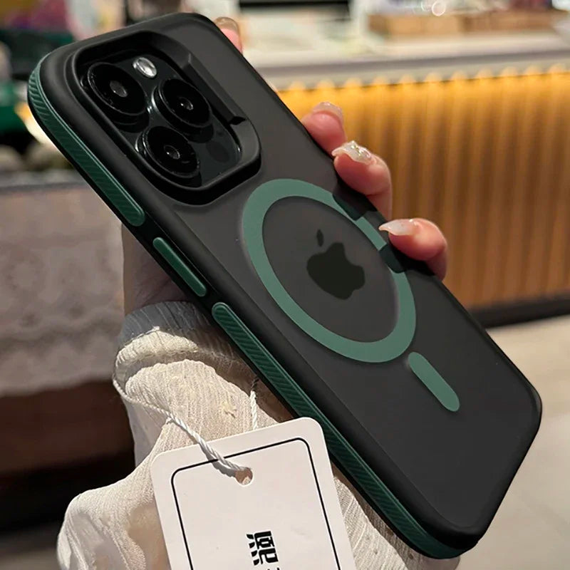 New Bicolor Matte Frosted Magnetic Phone Case For iPhone