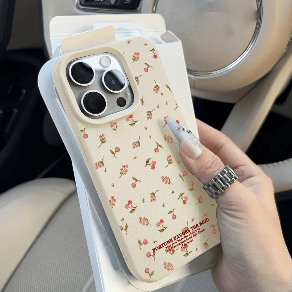 Flower Soft Leather Phone Case