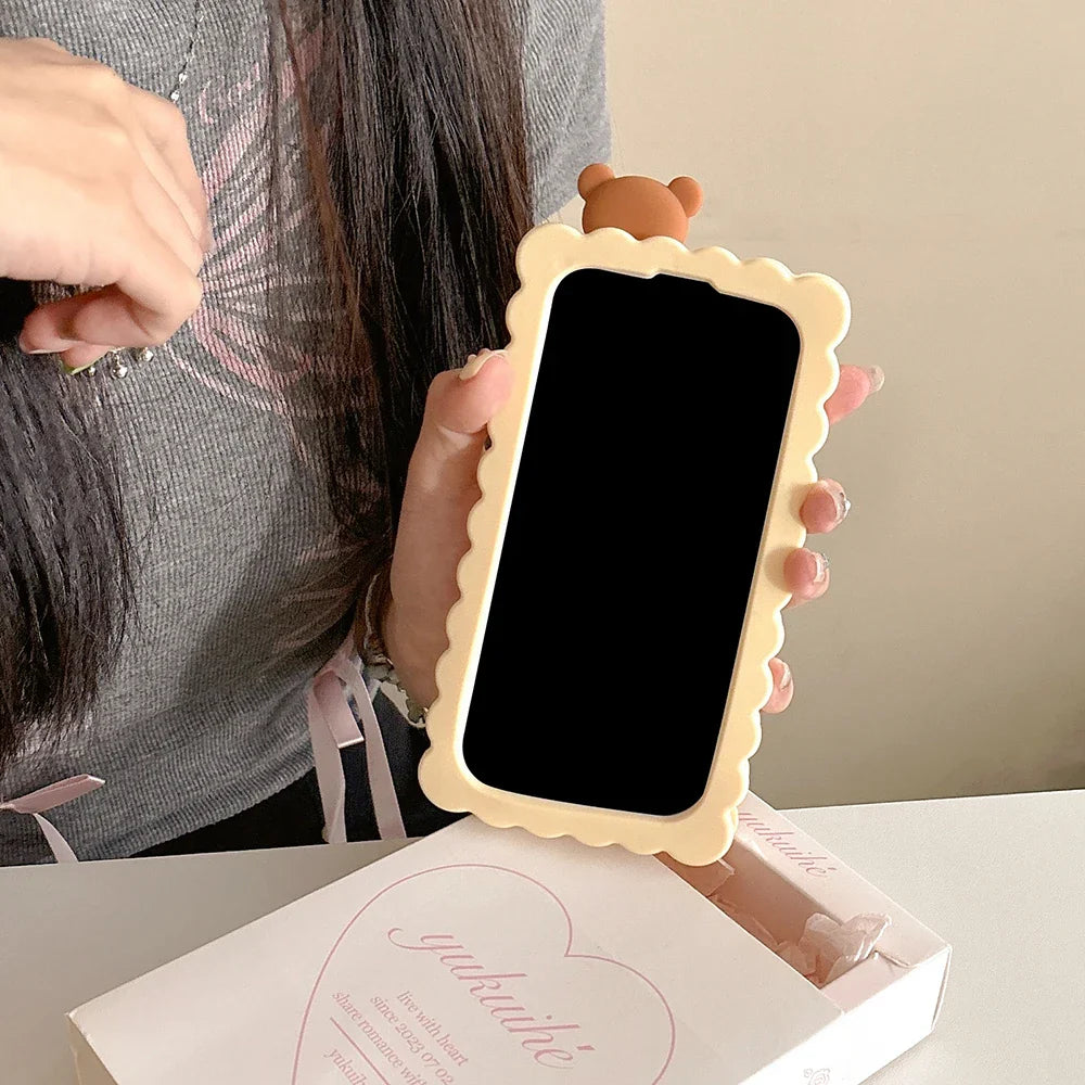 Funny Rilakkuma Bear Sandwich Biscuit Phone Case