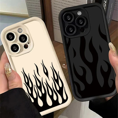 Fashion Black Flame Silicone Phone Case