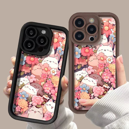 Lovely Cats Flower Phone Case