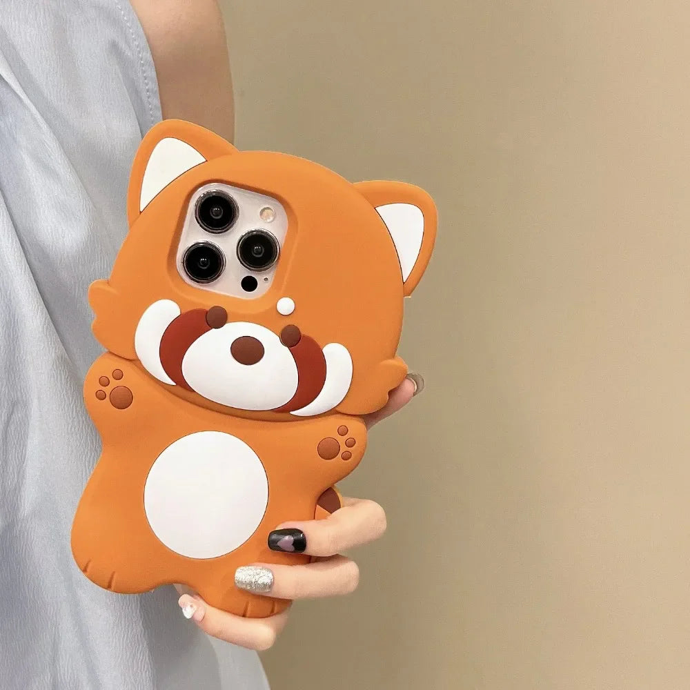 Cute Cartoon Silicone Cute Little Raccoon Suitable Phone Case