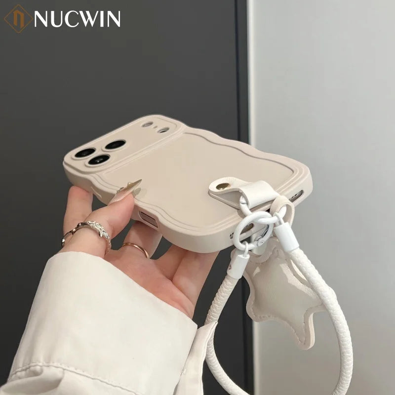 3D Wave Silicone Lanyard Case For iPhone