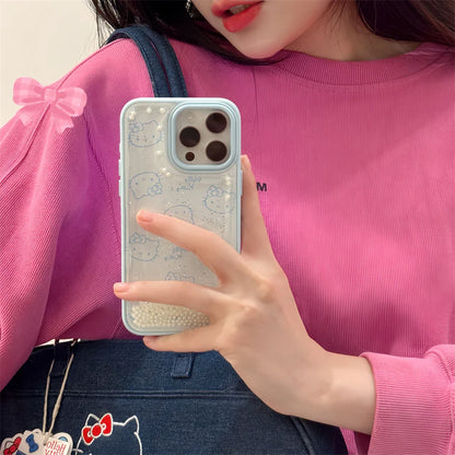 Cute Quicksand Pink Hello Kitty Phone Case