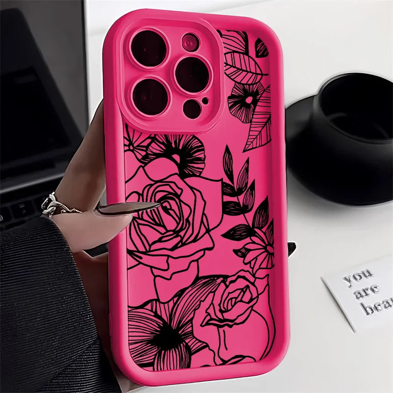 Black Flower Phone Case
