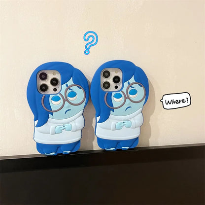 Kawaii Stereoscopic 3D Cartoon Sadness Phone Case