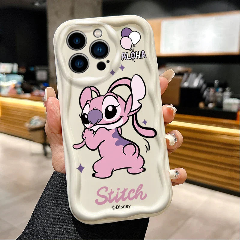 Disney Stitch Angel Lovers Phone Case For iPhone