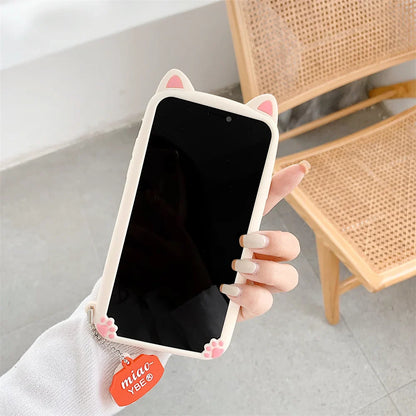 Kawaii 3D Cartoon Cat Ears Phone Case
