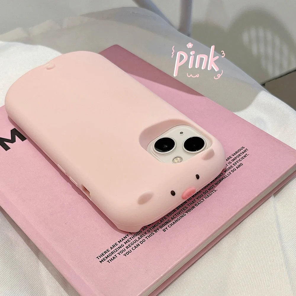 Funny Pink Pig Soft Silicone Phone Case