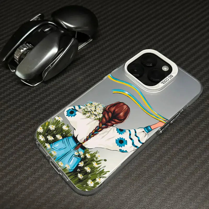 Ukraine Girl Sunflower Flag Coque Phone Case