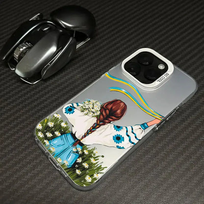 Ukraine Girl Sunflower Flag Coque Phone Case