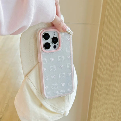 Cute Cartoon Hello Kitty Pet Cat Shockproof Candy Clear Pink Phone Case