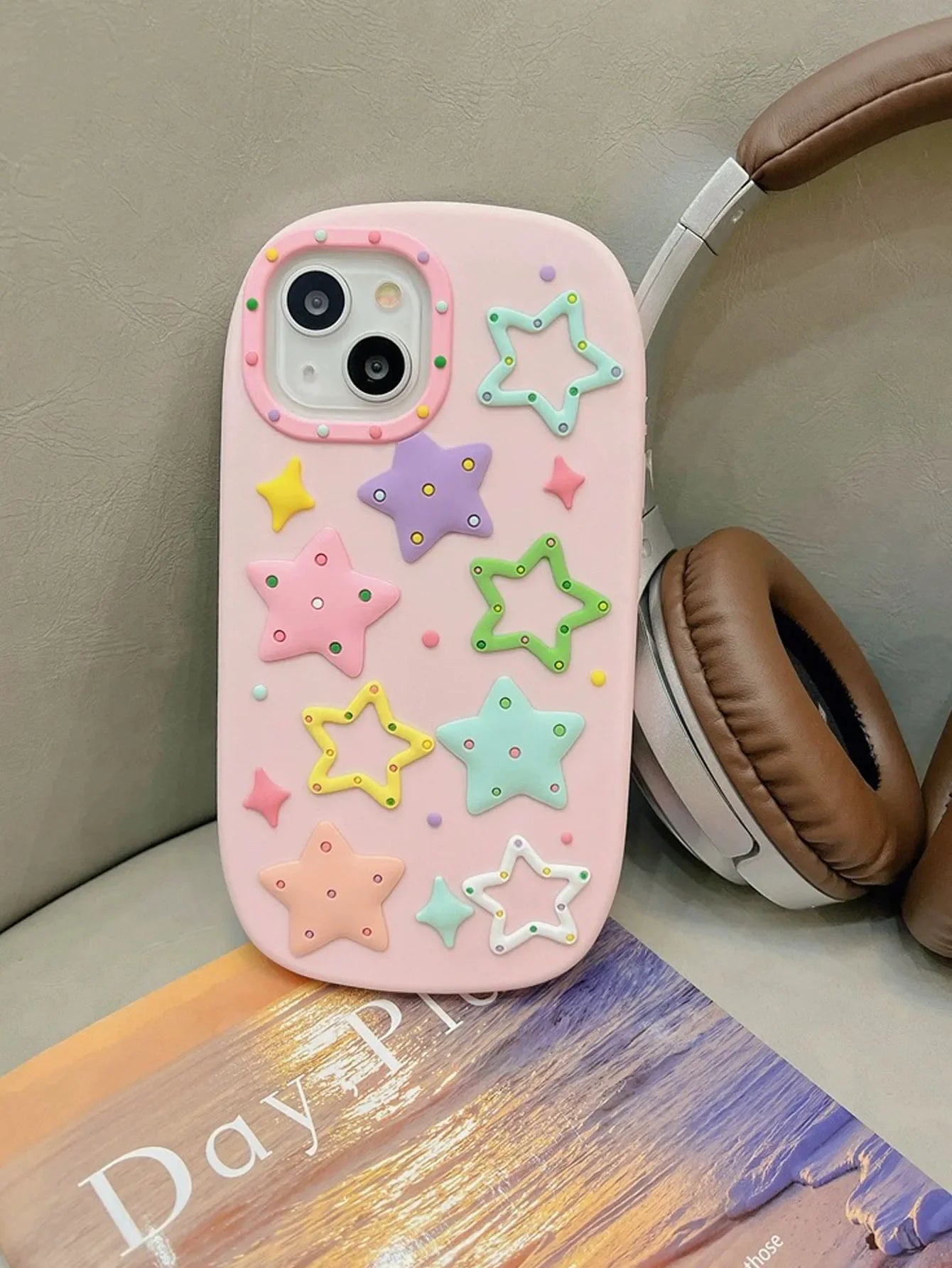 Dopamine Contrast Stereoscopic Star Suitable Phone Case