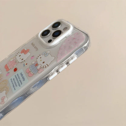 Cartoon Hello Kitty Cute Cats Shockproof Candy Clear Pink Phone Case