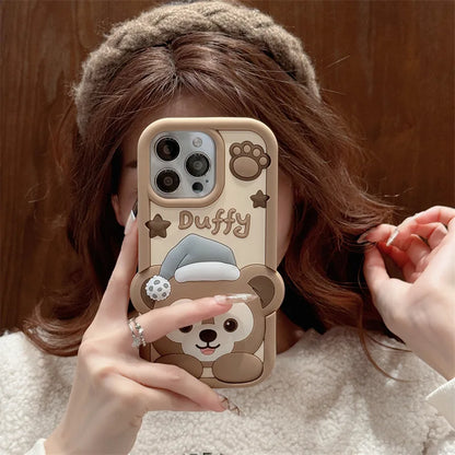 Korean Cartoon Bear Phaone Case For iPhone