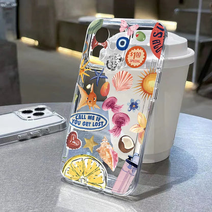 Ocean Animals Soft Clear Cover Whale Phone Case