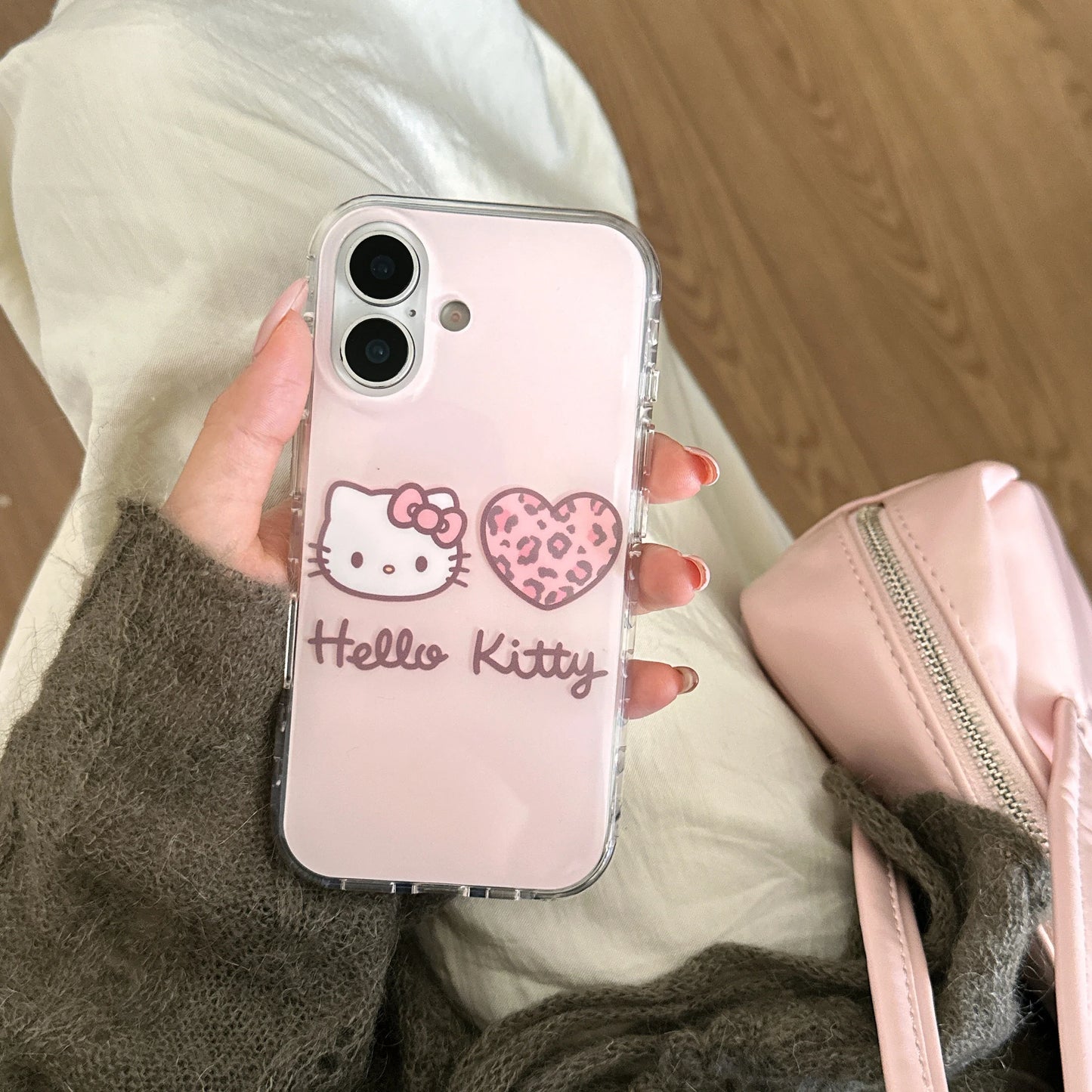Cute IMD Pink Leopard Print Hello Kitty Phone Case For iphone For iPhone