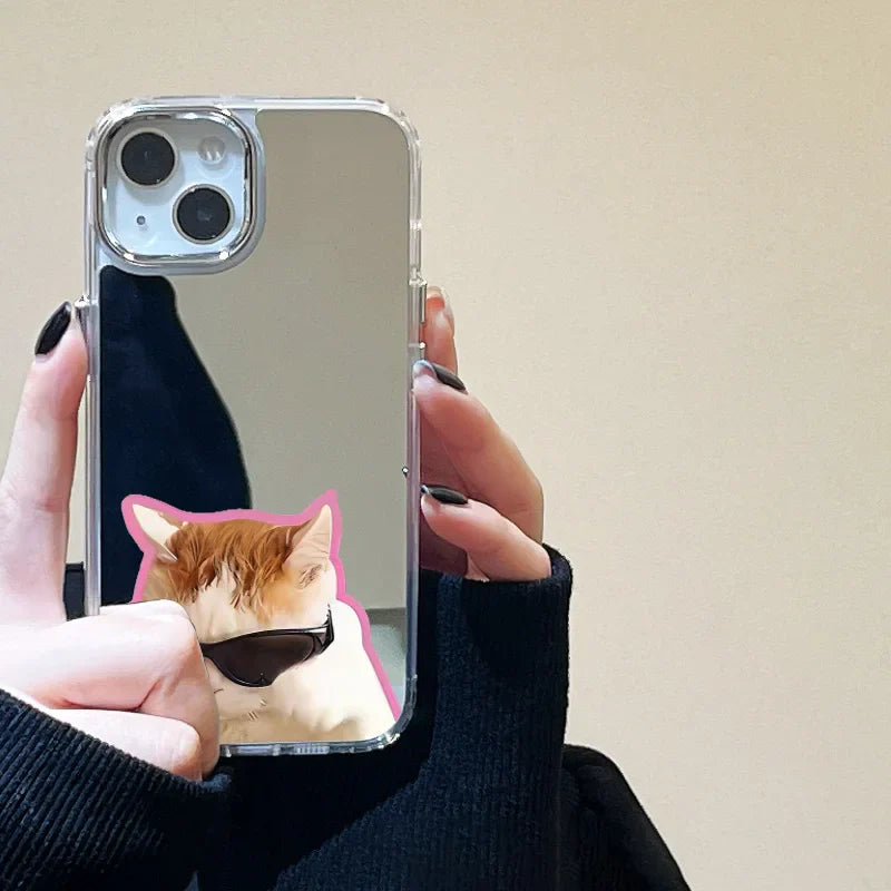 Cute Cat Soft Mirror Phone Case