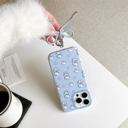 Blue Lovely Hello Kitty Baby Glitter Phone Case