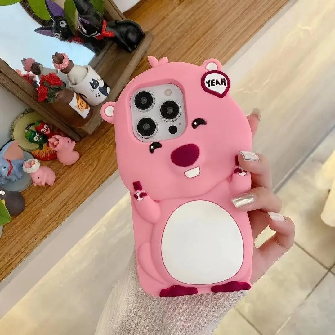 So Cute 3D Cartoon Pink Loopy Phone Case