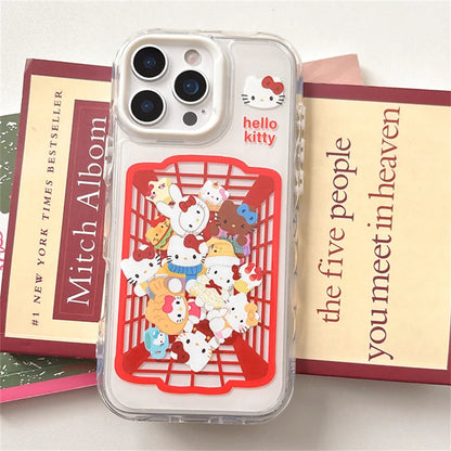 Cartoon Hello Kitty Cute Cats Shockproof Candy Clear Pink Phone Case