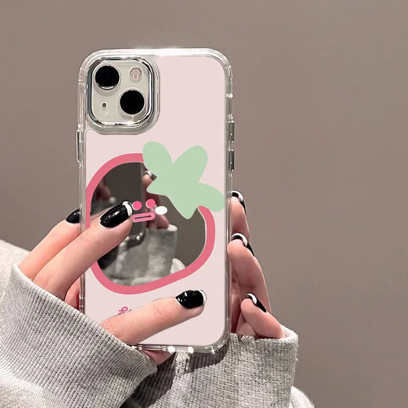 Cartoon Fruit Make Up Mirror Phone Case