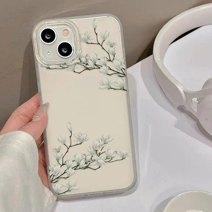 Flower Matte Silicone Soft Cover Clear Fundas Phone Case