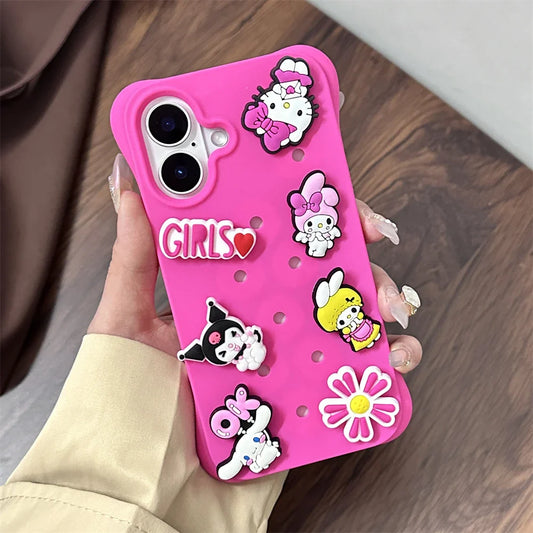 Crocs Charms Cute DIY Holes Silicone Soft Phone Case
