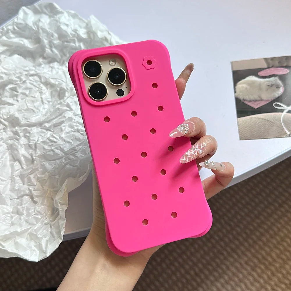 Luxury Diy Charms Holes Phone Case For iPhone