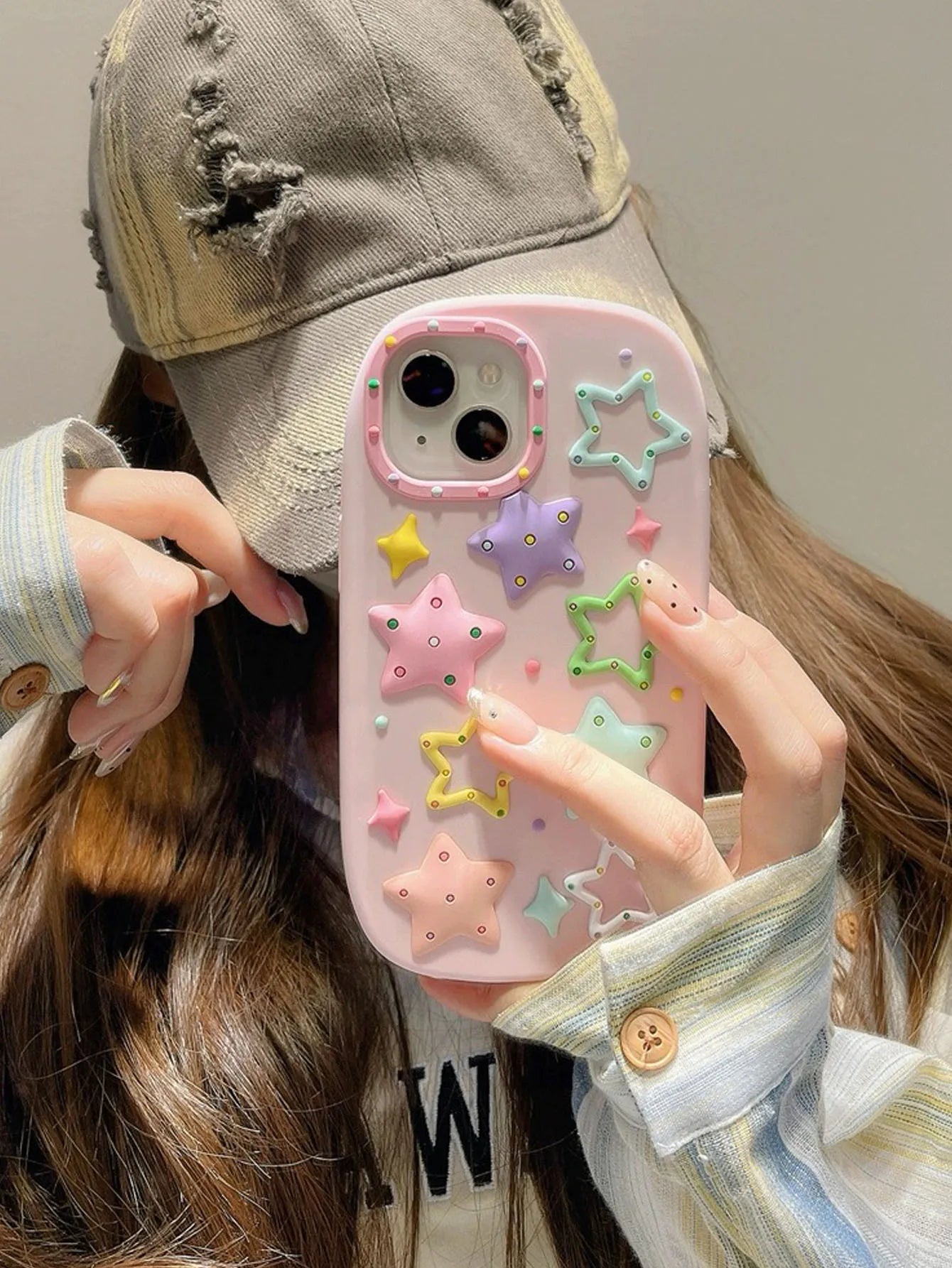 Dopamine Contrast Stereoscopic Star Suitable Phone Case