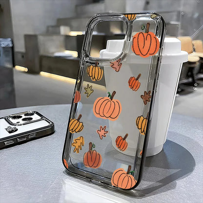 Happy Halloween Pumpkin Clear Phone Case For iPhone