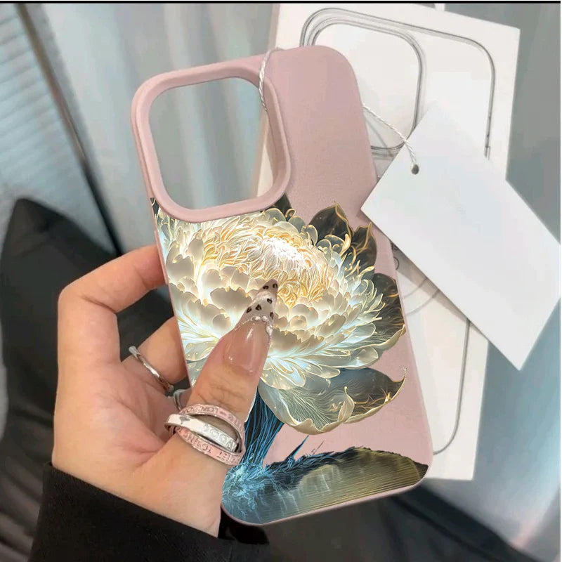 Korean Floral Flowers Phone Case For IPhone