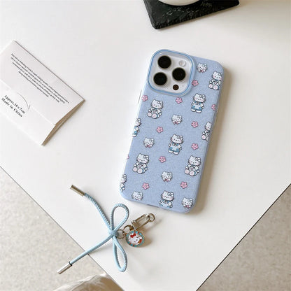 Blue Lovely Hello Kitty Baby Glitter Phone Case