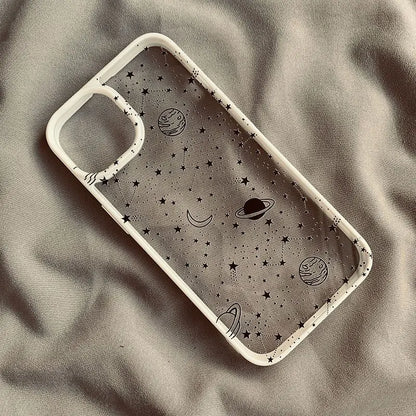 Universe Starry Sky Moon Clear Phone Case