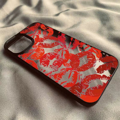 Red Lips Design Couple Acrylic Phone Case
