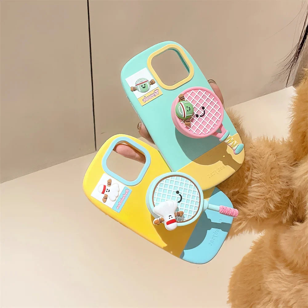 Kawaii 3D Cartoon Badminton Racket Phone Case