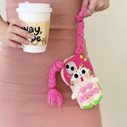 Stereoscopic Snot Girl Braiding Suitable Phone Case