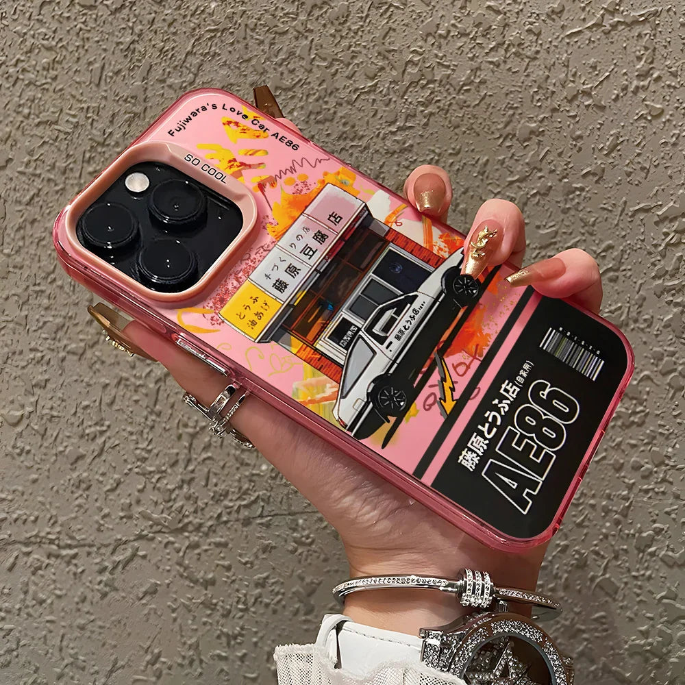 Initial Silver Matte Hard Cover Phone Case