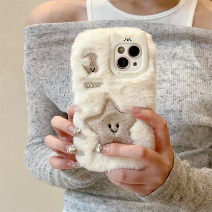 Soft Plush Cute Star Moon Phone Case